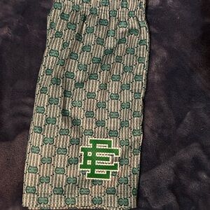 Green Patterned Athletic Shorts